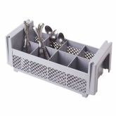Cambro, Flatware Washing Basket, Soft Gray, Half Size, 8-Compartment, w/o Handles