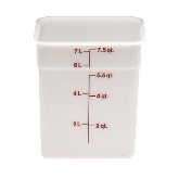 Cambro, CamSquare Food Container, White, 9 1/8" Deep, 8 qt