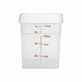 Cambro, CamSquare Food Container, Translucent, Polypropylene, 8 qt, 9 1/8" Deep