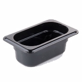 Cambro, H-Pan, 1/9 Size, 2 1/2" Deep, Black, Hi-Temp, Polysulfone