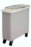 Cambro, Flat Top Ingredient Bin, Mobile, 27 gallon Capacity, White w/Clear Cover