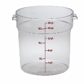 Cambro, Round Storage Container, 18 qt, 12" Deep, Translucent, Polypropylene