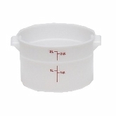 Cambro, Storage Container, 2 qt, 4 3/16" Deep, Round, White