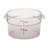 Cambro, Round Storage Container, 2 qt, 4 3/16" Deep, Translucent, Polypropylene