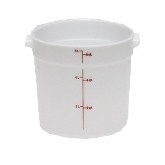 Cambro, Round Storage Container, 6 qt, 7 15/16" Deep, Natural White, Polyethylene