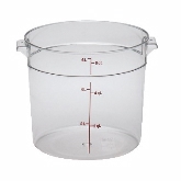 Cambro, Round Storage Container, 6 qt, 7 15/16" Deep, Translucent, Polypropylene