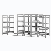 Cambro, Camshelving Mobile Starter Unit, 24" x 42" x 75", Solid Shelf System, Speckled Gray