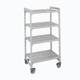 Cambro, Camshelving Mobile Starter Unit, 21" W x 42" L x 67" H, 4 Shelf, 2 Swivel Casters, Speckled Gray