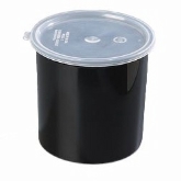 Carlisle, Classic Crock, 2.7 qt, 6.75" Deep, Black, w/ Lid