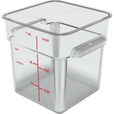 Carlisle, Squares Food Storage Container, 8 qt, Clear w/ Red Print