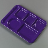 Carlisle, Allergen Safe Left-Handed Compartment Tray, Purple, 14" x 10"