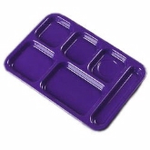 Carlisle, Allergen Safe Right-Handed Compartment Tray, Purple, 14 1/2" x 10"