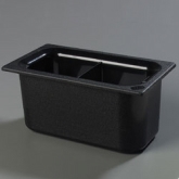 Carlisle, Coldmaster Food Pan, 1/3 Size, 6" Deep, Black, ABS Plastic, Divided
