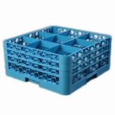 Carlisle, OptiClean Dishwasher Glass Rack, Blue, 9 Compart. w/3 Extenders