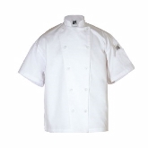 John Ritzenthaler, Chef's Jacket, XXL, White, Poly/Cotton, Short Sleeve