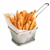 G.E.T., Single Server Fry Basket, S/S, w/Handle, 4" x 3 1/4" x 2 1/4"