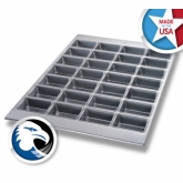 Chicago Metallic, Mini Loaf Pan, 17 7/8" x 25 7/8", 28 Wells, Aluminized Steel, Glazed