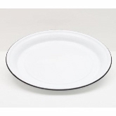 Crow Canyon, Large Round Tray, 16" dia., Enamelware, White/Black, Vintage
