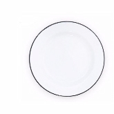 Crow Canyon, Dinner Plate, 12" dia., Enamelware, White/Black, Vintage