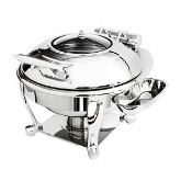 Eastern Tabletop, Freedom Stand Round Induction Chafer, 6 qt, Crown, w/Hinged Glass Lid, 18/10 S/S