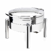 Eastern Tabletop, Round Induction Chafer, 6 qt, Jazz, w/Hinged Glass Lid, S/S