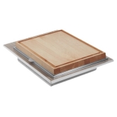 Eastern Tabletop, Hub Buffet Butcher Block Tile, 31 7/16" x 22 1/4", Maple Wood w/S/S Tray