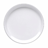 Elite Global, Plate, Coupe, Viva, White w/ Black Trim, Melamine, 7" dia.