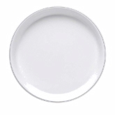 Elite Global, Plate, Coupe, Viva, White w/ Black Trim, Melamine, 12" dia.