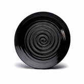 Elite Global, Coupe Plate, Galaxy, Black, Swirl, Melamine, 12" x 1 1/4"
