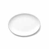 Elite Global, Coupe Plate, Viva, White w/Black Trim, Melamine, 9" x 6 1/4" x 7/8"