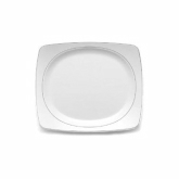 Elite Global, Coupe Plate, Viva, White w/Black Trim, Melamine, 9 7/8" x 8 1/4" x 1 3/8"