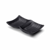 Elite Global, Tray, Zen, Black, Melamine, 2-Compartment, 5 3/8" x 3 3/8" x 1"