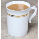 Emi Yoshi, Coffee Mug, Glimmerware, White/Gold, Polystyrene, 8 oz