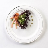 Emi Yoshi, Salad Plate, Glimmerware, White/Silver, Polystyrene, 7"