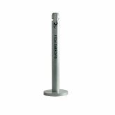 Rubbermaid, Smokers Pole Outdoor Container, 4" dia. x 41" H, Silver