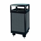 Rubbermaid Dimension Trash Receptacle, 29 gallon, Side Opening, sq, Outdoor, Black w/