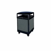 Rubbermaid Dimension Trash Receptacle, 38 gallon, Side Opening, sq, Outdoor, Black Anthracite