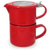 Forlife, Cafe Style Tea for One w/Infuser, 14 oz, Red