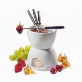 Frieling, Chocolate Fondue Set, 16 oz, 10" H x 5" D, White, Porcelain