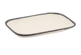 G.E.T., Pottery Market Dinner/Appertizer Plate, Small, 12" x 7 1/2", Melamine, Manila
