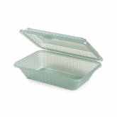 G.E.T., Food Container, Eco-Takeouts, Jade, Half Size, Ridges, 9" x 6 1/2" x 2 1/2"