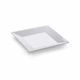 G.E.T., Square Plate, Siciliano, White, Melamine, 8"