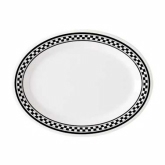G.E.T., Oval Platter, Diamon Chexers, Black/White, Melamine