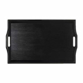 G.E.T., Room Service Tray, 25", Plastic, Wood Look, Black