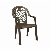 Grosfillex, Savannah Highback Stacking Armchair, Charcoal