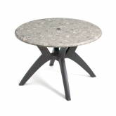 Grosfillex Inc., Exterior Table Top, 42" Round, Tokyo Stone, w/ Umbrella Hole