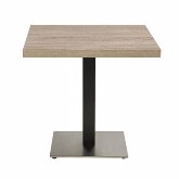 Grosfillex, VanGuard Square Pedestal Base, S/S, Black, 18" x 18"