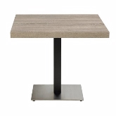 Grosfillex, VanGuard Square Pedestal Base, S/S, Black, 22" x 22"