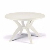 Grosfillex Inc., Ibiza Exterior Table w/ Umbrella Hole, UV Resistant Resin, White
