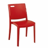 Grosfillex, Metro Stacking Side Chair, Resin, Apple Red